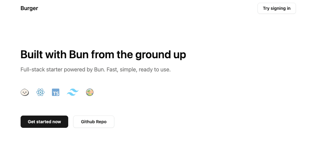 burger (bun fullstack starter)